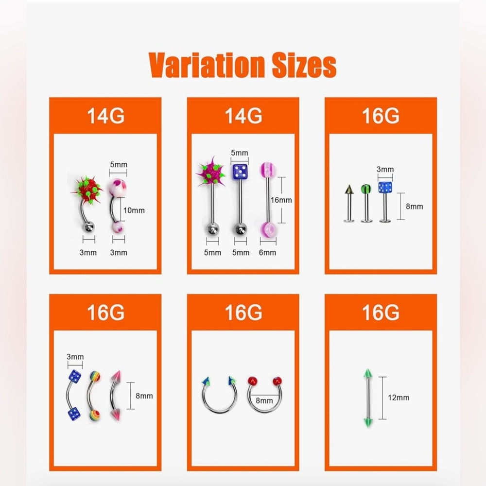 Fun Body Piercing Jewelry Lot